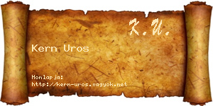 Kern Uros névjegykártya